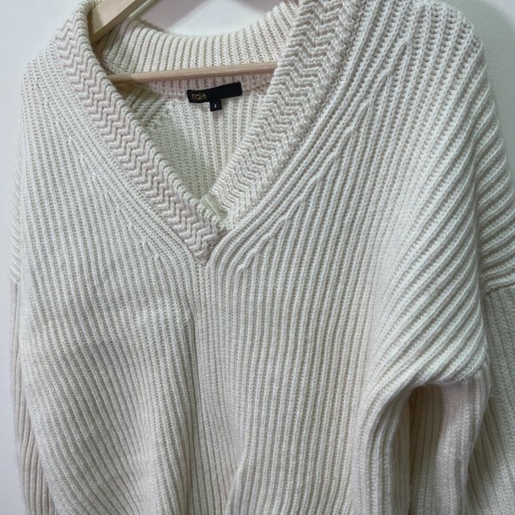 Maje Ribbed Knit V Neck Sweater sz S - Picture 4 of 15